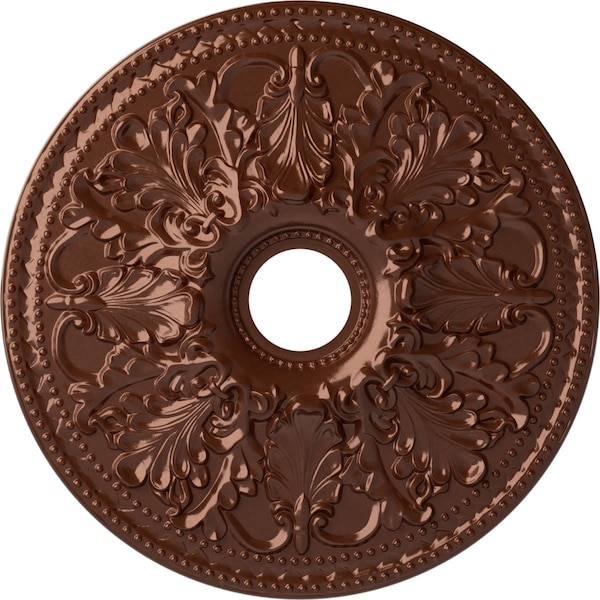 Ekena Millwork Ashley Ceiling Medallion (Fits Canopies up to 4 3/4"), 23 7/8"OD x 4"ID x 2 1/8"P, Copper Penny CM23ASCPS - main